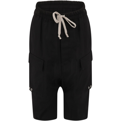Rick Owens Kids' Black Cargo-pants For Boy