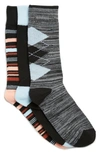 Nordstrom Rack Ultra Soft Patterned Crew Socks In Blue Falls Argyle Multi