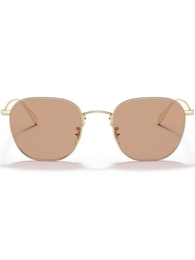 Oliver Peoples Clyne Square-frame Sunglasses In Gold