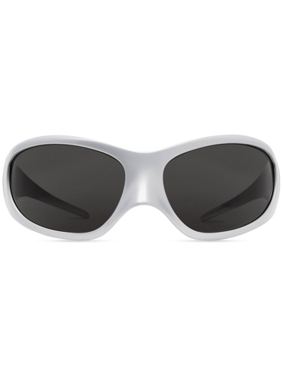 Balenciaga Skin Xxl Cat-eye Sunglasses In Silver