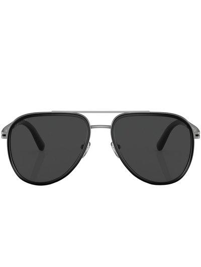Bvlgari Pilot-frame Sunglasses In Silver