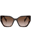 PRADA LOGO TORTOISESHELL-FRAME SUNGLASSES