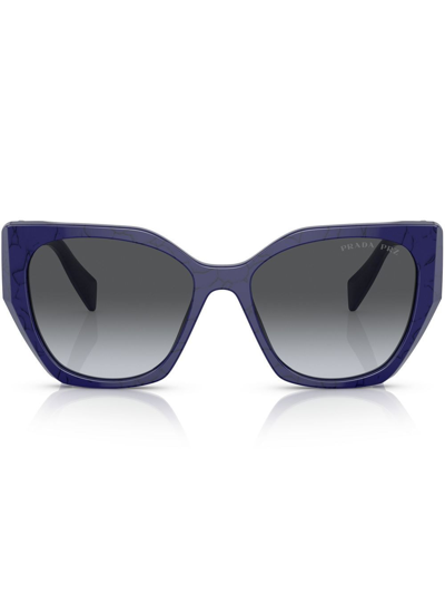 Prada Logo Cat-eye Frame Sunglasses In Blue