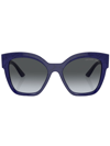 Prada Logo Cat-eye Frame Sunglasses In Blue