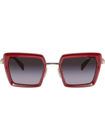 Prada Square-frame Design Sunglasses In Red