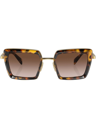 Prada Tortoiseshell-effect Sunglasses In Black