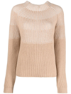 Agnona Colour-block Cashmere Jumper In Neutrals