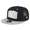 New Era Navy New York Yankees Logo Zoom Trucker 9fifty Snapback Hat In Navy