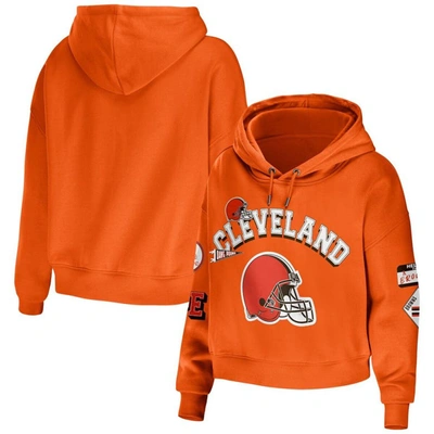 Wear By Erin Andrews Orange Cleveland Browns Plus Size Modest Cropped Pullover Hoodie