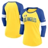 Nike Women's Pride (nfl Los Angeles Rams) 3/4-sleeve T-shirt In Heather Gold