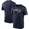 Nike Men's Big And Tall Navy New England Patriots Logo Essential Legend Performance T-shirt In Navy