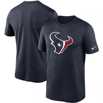 Nike Men's Big And Tall Navy Houston Texans Logo Essential Legend Performance T-shirt In Blue