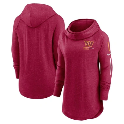 Nike Burgundy Washington Commanders Minimal Statement Raglan Funnel Neck Pullover Hoodie