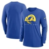 Nike Royal Los Angeles Rams Prime Split Long Sleeve T-shirt In Royal