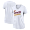 NIKE NIKE WHITE WASHINGTON COMMANDERS SLANT LOGO TRI-BLEND V-NECK T-SHIRT