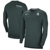 Nike Green Michigan State Spartans 2022 Coach Performance Long Sleeve V-neck T-shirt In Green