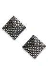 Valentino Garavani Rockstud Crystal Stud Earrings In N89 Nero/ Jet Ematite