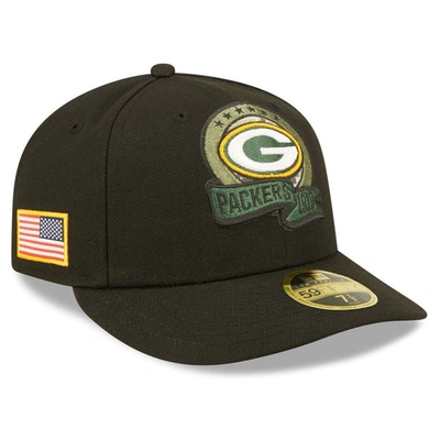 New Era Black Green Bay Packers 2022 Salute To Service Low Profile 59fifty Fitted Hat