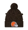 NEW ERA NEW ERA BROWN CLEVELAND BROWNS TOASTY CUFFED KNIT HAT WITH POM
