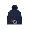 New Era Navy Tennessee Titans Toasty Cuffed Knit Hat With Pom In Navy