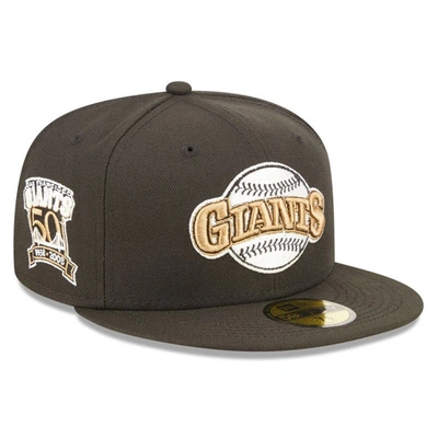 NEW ERA NEW ERA BLACK SAN FRANCISCO GIANTS 50TH ANNIVERSARY WHEAT UNDERVISOR 59FIFTY FITTED HAT