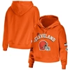 Wear By Erin Andrews Orange Cleveland Browns Plus Size Modest Cropped Pullover Hoodie In Orange