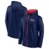 Fanatics Branded Navy/red New England Patriots Ball Carrier Full-zip Hoodie In Navy