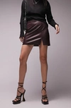 Topshop Faux Leather Mini Skirt In Black