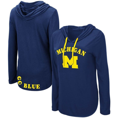 Colosseum Navy Michigan Wolverines My Lover Long Sleeve Hoodie T-shirt