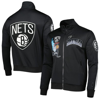 Pro Standard Black Brooklyn Nets Hometown Mock Neck Full-zip Track Jacket In Black