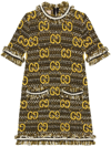 Gucci Jacquard G Monogram Wool Dress In Black