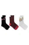 K. BELL SOCKS 3-PACK ASSORTED ACTIVE CREW SOCKS