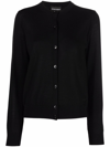 Emporio Armani Stitched Logo Cardigan In Black