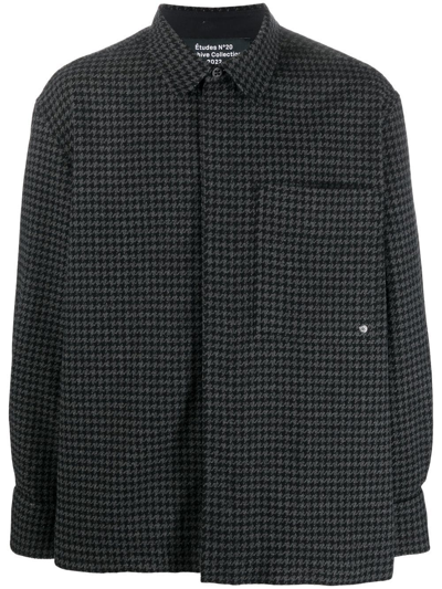 Etudes Studio Houndstooth Knitted Shirt In Grey