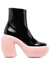 HAUS OF HONEY HAUS OF HONEY LEATHER PLATFORM ANKLE BOOTS