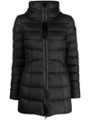 Peuterey Funnel-neck Padded Mid-length Coat In Black