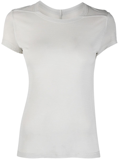 Rick Owens Crew-neck Silk Blend T-shirt In Neutrals