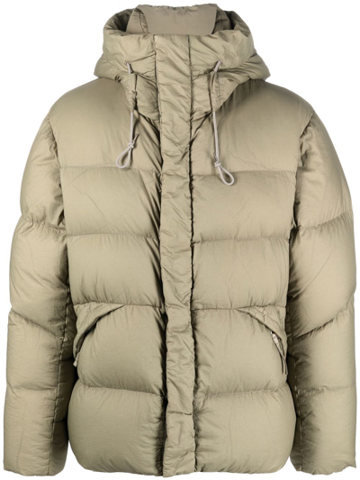 Ten C Mid-layered Hooded Down Jacket In Green