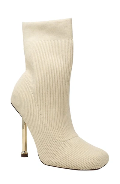 Chase & Chloe Knit Stiletto Bootie In Nude
