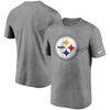 Nike Gray Pittsburgh Steelers Logo Essential T-shirt In Heather Charcoal