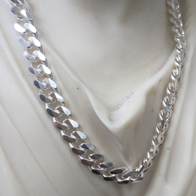 Pre-owned Handmade 24 Inch Boys Mens Tight Curb Chain Miami Neckchain 925 Sterling Silver 8mm 87gr