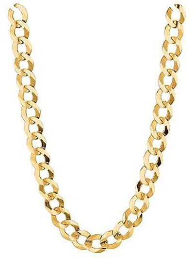 Pre-owned R C I 14kt Yellow Gold Mens Solid Concave Curb Link 22" 10 Mm 46 Grams Chain/necklace In No Stone