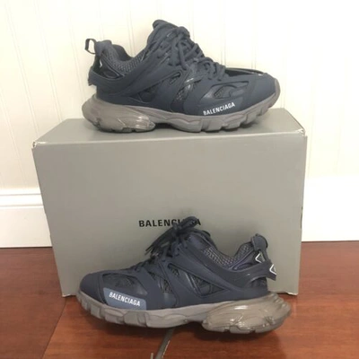 Pre-owned Balenciaga Men Caged Clear Sole Sneakers Navy Dark Grey Size 43 Eu 10 Us