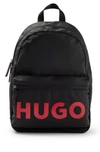 HUGO RECYCLED-MATERIAL BACKPACK IN MATTE EFFECT WITH LOGO PRINT