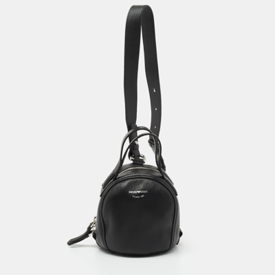 Pre-owned Emporio Armani Black Leather Sling Bag