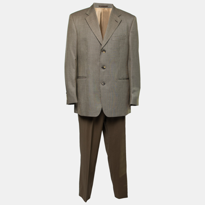Pre-owned Boss By Hugo Boss Vintage Brown Wool Davinci Blazer/hooker Trousers Suit Xl
