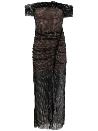 black mesh bustier dress OW Collection Swirl Mini Dress