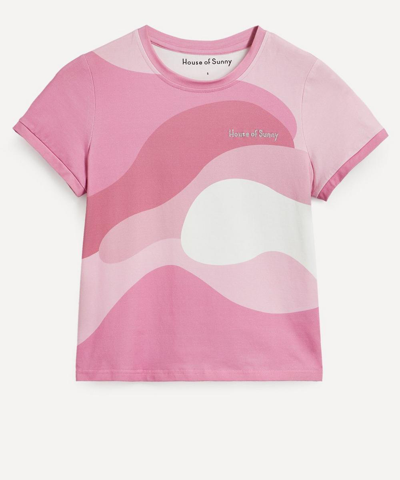 House Of Sunny Paris Slim-fit Stretch-cotton T-shirt In Pink