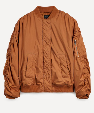 Aligne Gillingham Quilted Recycled Polyester Bomber Jacket In Butterscotch