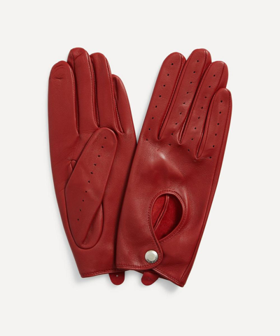 Dents Thruxton Leather Driving Gloves In Berry